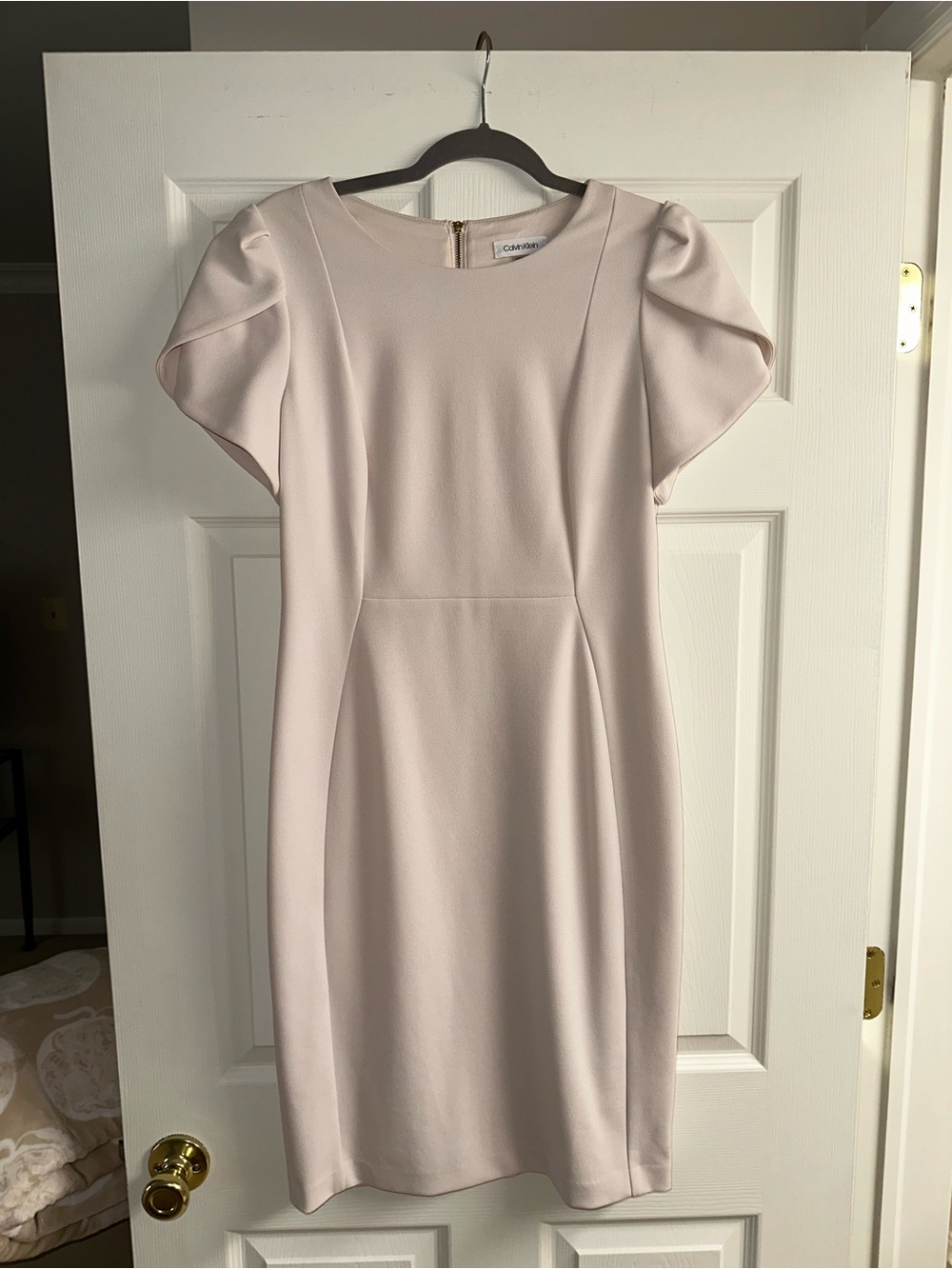 Calvin Klein Tulip-Sleeve Sheath Knee-length Dress- Size 10